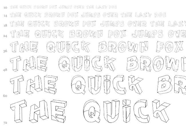 Perspectivo TFB font waterfall